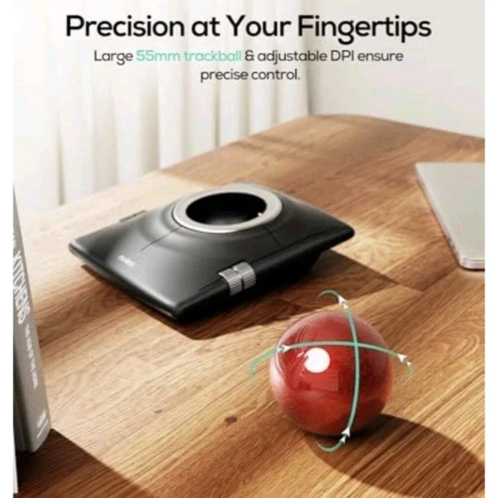 Nulea M512 Wireless Trackball Mouse, Ergonomic, Multi-Device, Bluetooth & 2.4GHz